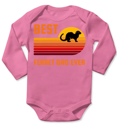 Retro Sunset Vintage Best Ferret Dad Ever Long Sleeve Baby One-Piece