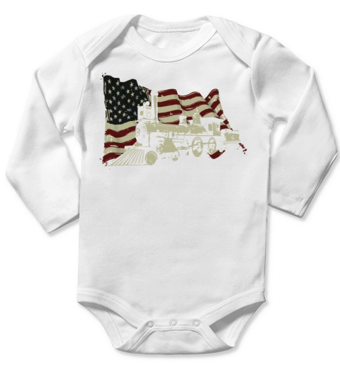 Steam Train Driver Trainspotting Long Sleeve Baby One-Piece