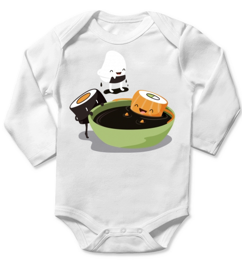 Sushi Soy Bath Long Sleeve Baby One-Piece