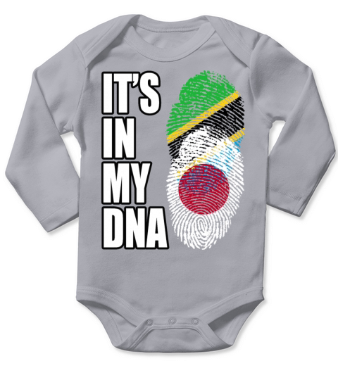 Tanzanian And Japanese Vintage Heritage DNA Flag Long Sleeve Baby One-Piece