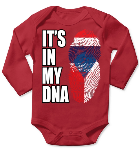 Thai And Czech Vintage Heritage DNA Flag Long Sleeve Baby One-Piece