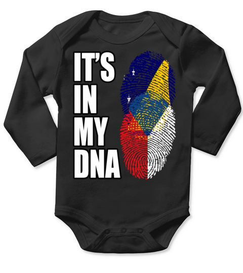 Tokelauan And Czech Mix Heritage DNA Flag Long Sleeve Baby One-Piece