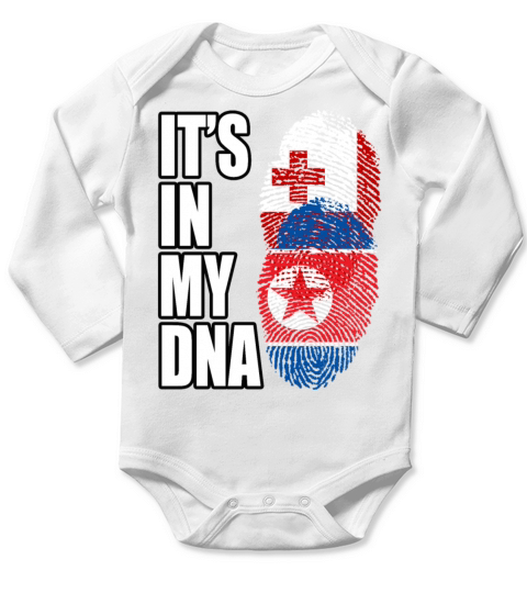 Tongan And North Korean Mix Heritage DNA Flag Long Sleeve Baby One-Piece