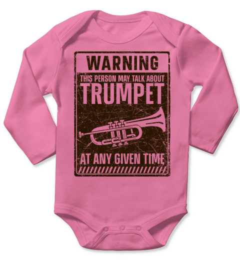 Trumpet Player Vintage Warning Long Sleeve Baby One-Piece