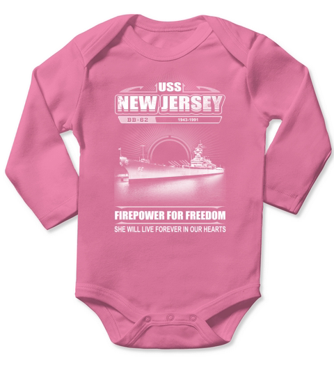 USS New Jersey (BB-62) Long Sleeve Baby One-Piece