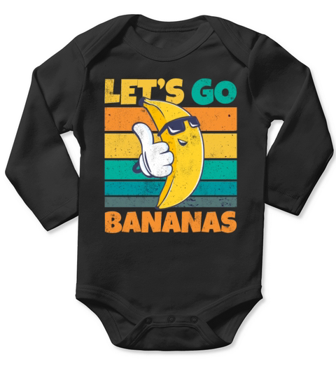 Vintage Lets Bananas Funny Cool Banana Long Sleeve Baby One-Piece