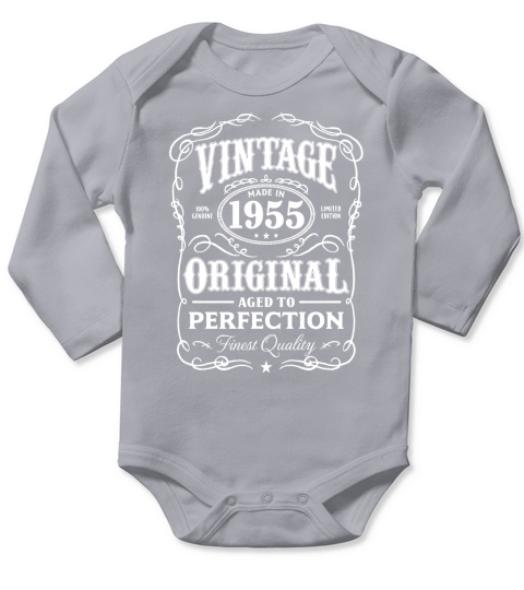 Vintage Made In 1955 Birthday Gift T-Shirt Long Sleeve Baby One-Piece