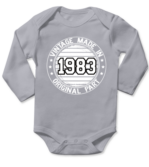 Vintage Made In 1983 Original Part Birthday 1983 Long Sleeve Baby One-Piece