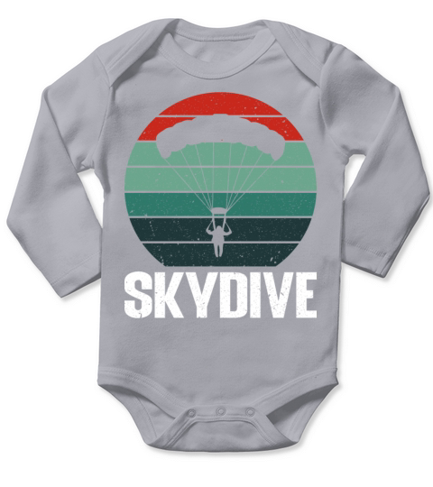 Vintage retro skydiving graphic design for skydive Long Sleeve Baby One-Piece