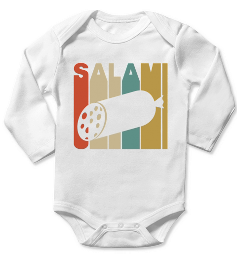 Vintage Style Salami Silhouette T-Shirt Long Sleeve Baby One-Piece