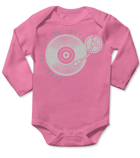 Vinyl DJ Music Record Men Vintage Vinyl Sound Long Sleeve Baby One-Piece