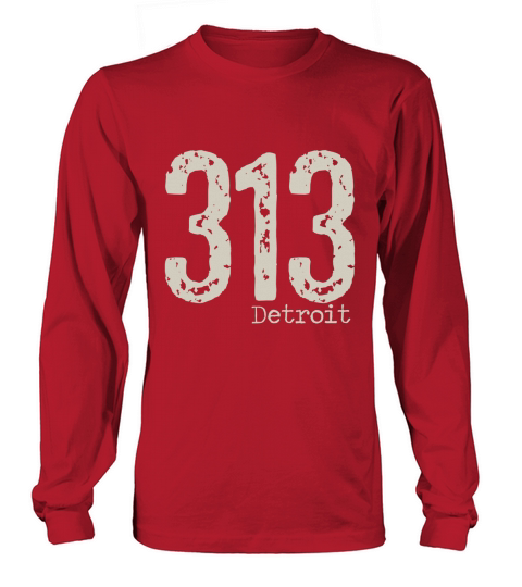 313 Detroit Area Code T-Shirt Distressed Vintage Tee Long sleeved Unisex