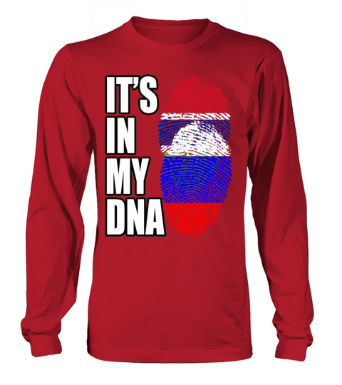 Gambian And Russian Mix Heritage DNA Flag Long sleeved Unisex