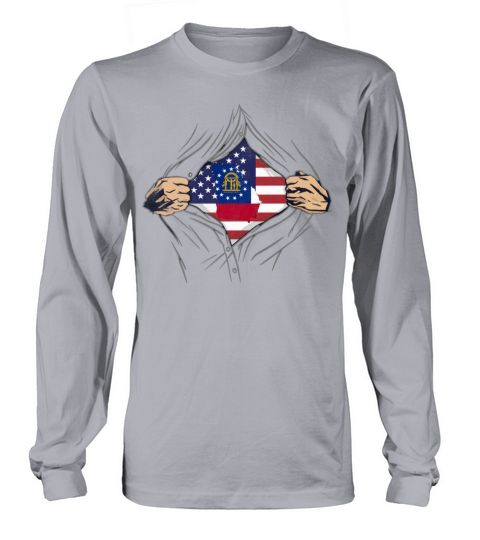 Rip Reveal America State Flag Georgia Long sleeved Unisex