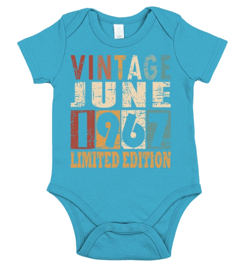 1967 vintage born in June gift Short Sleeve Baby One-Piece