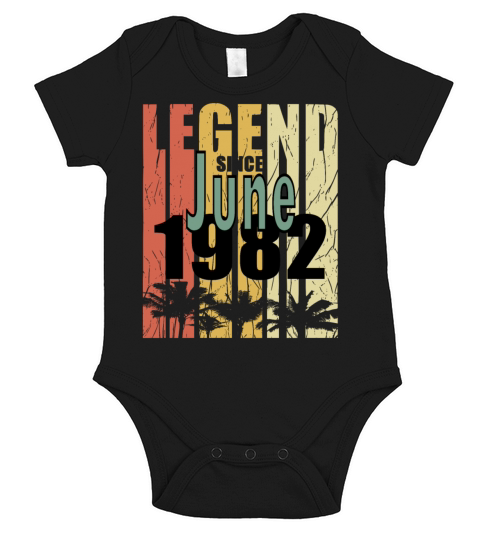1982 vintage born in June gift Short Sleeve Baby One-Piece