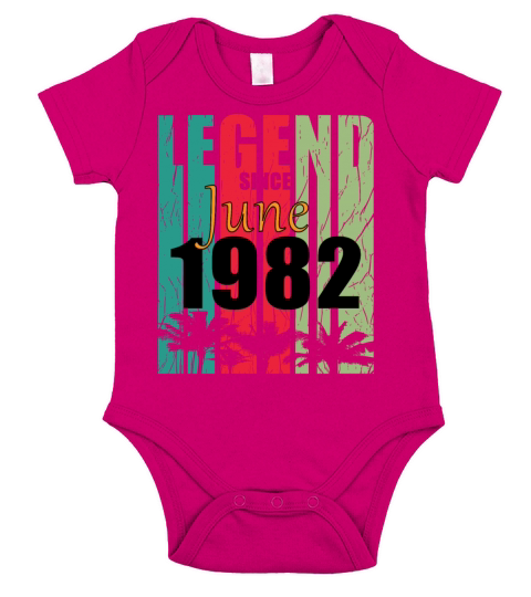 1982 vintage born in June gift Short Sleeve Baby One-Piece