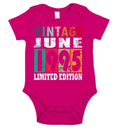 1995 vintage born in June gift Short Sleeve Baby One-Piece