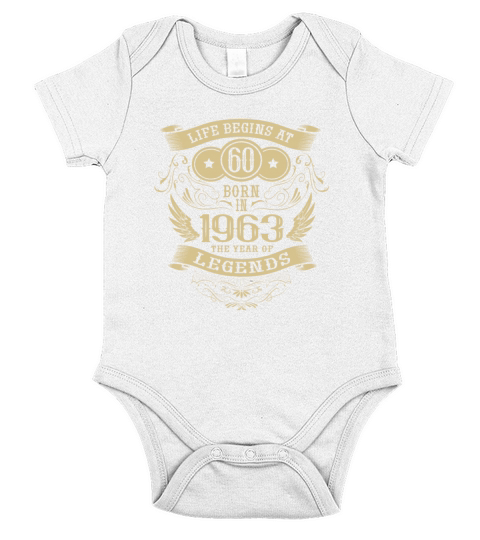 60th Birthday Gifts Vintage 1963 Vintage Sayings Short Sleeve Baby One-Piece