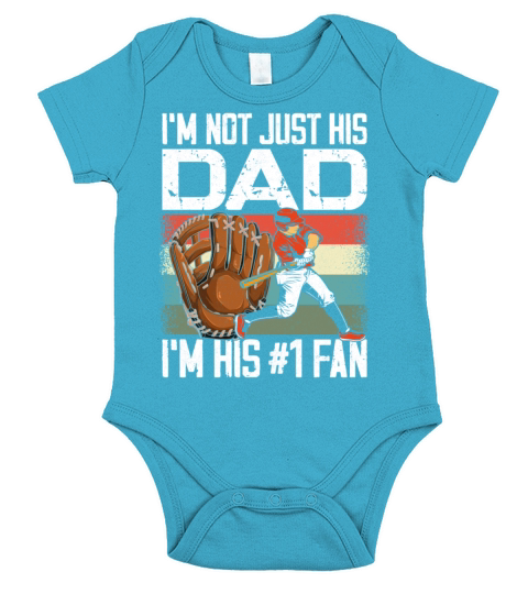 Baseball Fan Dad Father Vintage Short Sleeve Baby One-Piece