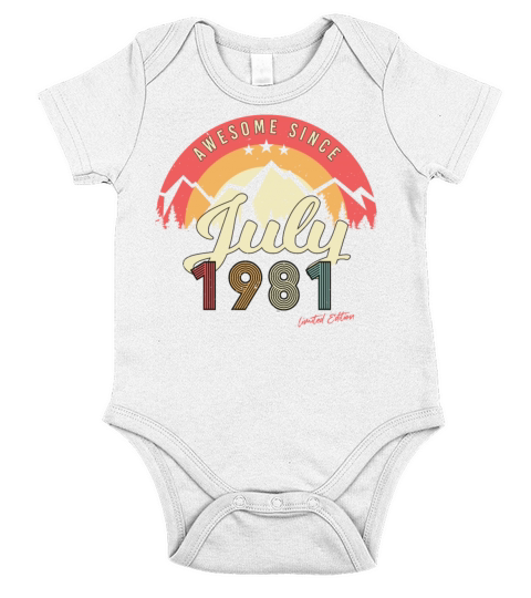 Best Birthday Greeting 1981 July Short Sleeve Baby One-Piece