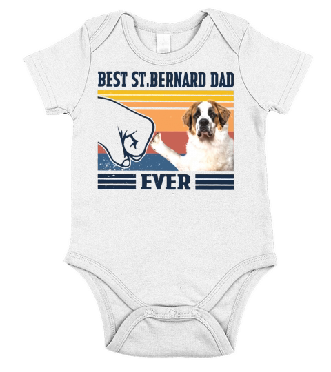 Best St.bernard Dad Ever Vintage Shirtn Short Sleeve Baby One-Piece