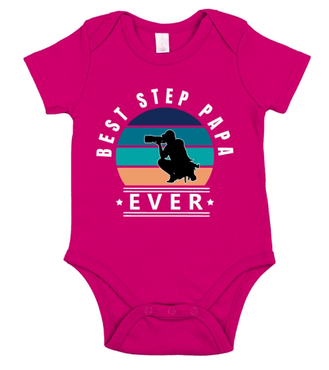 Best Step Papa Ever Photographer W Short Sleeve Baby One-Piece