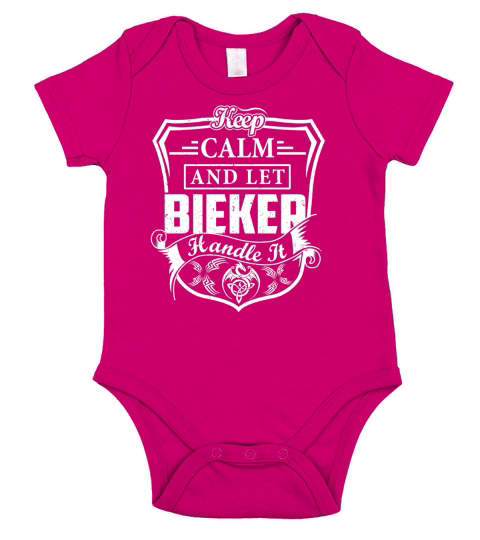 BIEKER Last Name, Surname Tshirt Short Sleeve Baby One-Piece