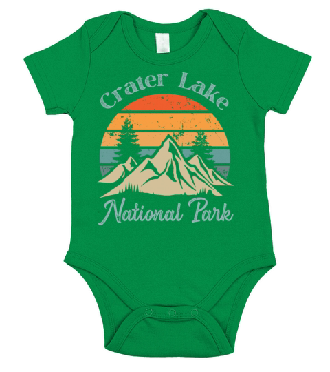 Crater Lake National Park Retro Vintage Mountain S Short Sleeve Baby One-Piece