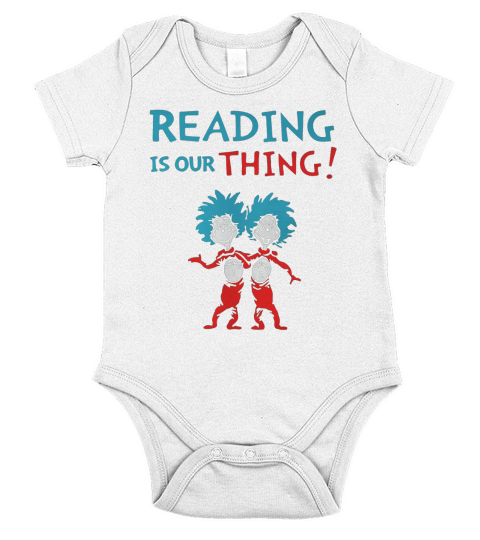 Dr Seuss Day reading is our thing Short Sleeve Baby One-Piece