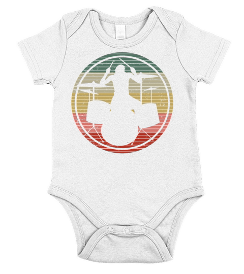 Drummer Drum Set Retro Vintage Short Sleeve Baby One-Piece