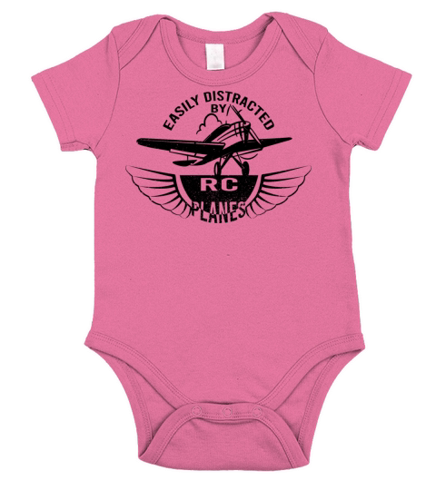 Easily Distracted By RC Plane Short Sleeve Baby One-Piece
