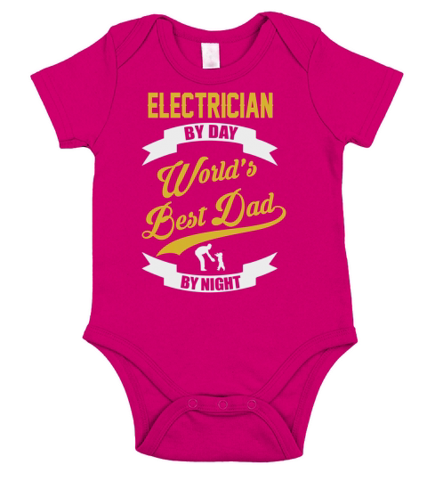 Electrician By Day - Gift For Dad Short Sleeve Baby One-Piece