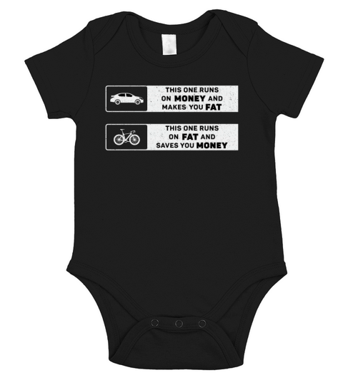 Fat Bike This One Runs On Money Bike Biker Fatbike Short Sleeve Baby One-Piece