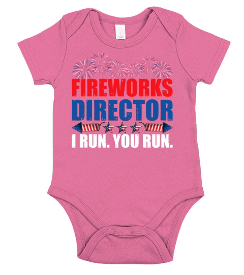 Fireworks Director I Run You Run America Flag Short Sleeve Baby One-Piece