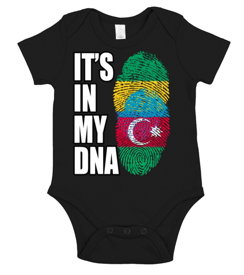 Gambian And Azerbaijani Mix Heritage DNA Flag Short Sleeve Baby One-Piece