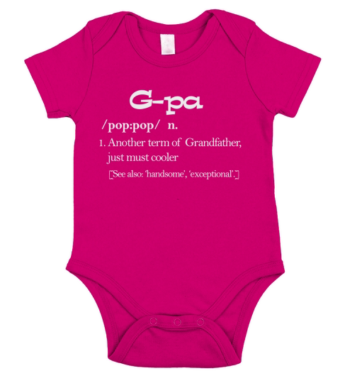 Gpa Definition Funny Gift For GrandFather T Shirt Short Sleeve Baby One-Piece