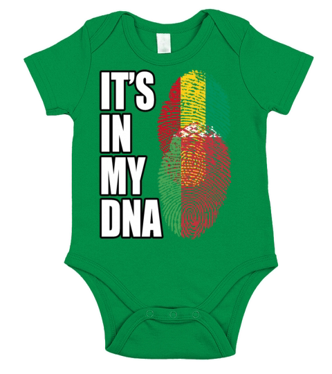 Guinean And Belarusian Mix Heritage DNA Flag Short Sleeve Baby One-Piece