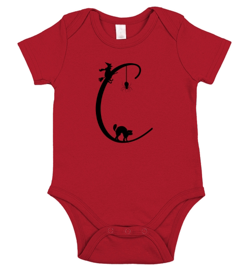 Halloween Alphabets Clipart C Short Sleeve Baby One-Piece