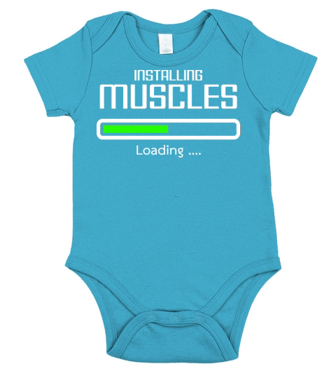 Installing Muscles Loading Fitness Bodybuilding Short Sleeve Baby One-Piece