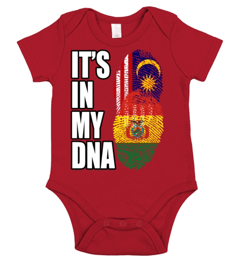 Malaysian And Bolivian Mix Heritage DNA Flag Short Sleeve Baby One-Piece