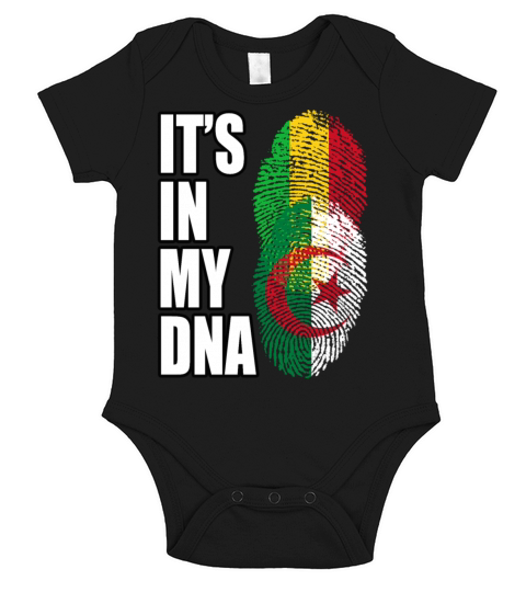 Malian And Algerian Mix Heritage DNA Flag Short Sleeve Baby One-Piece