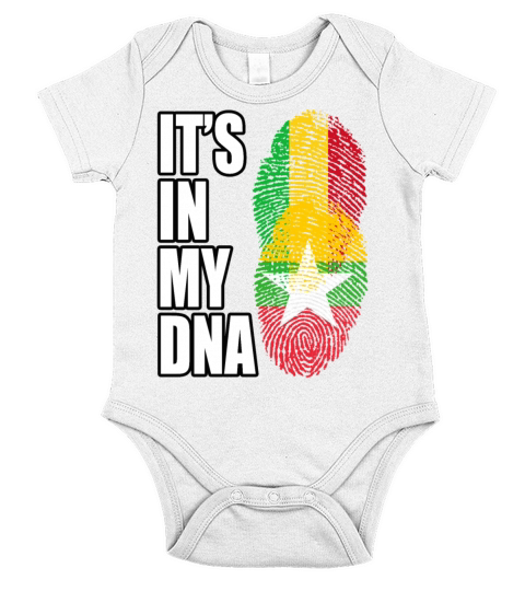 Malian And Burmese Mix Heritage DNA Flag Short Sleeve Baby One-Piece