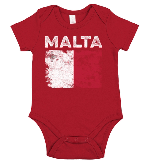 Malta Flag Distressed - Maltese Flag Short Sleeve Baby One-Piece
