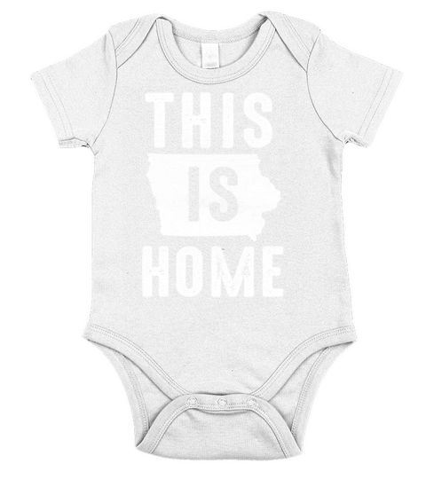 Map America US State Flag This Home Iowa Short Sleeve Baby One-Piece