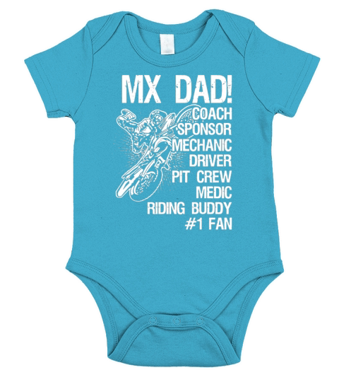 Motocross MX dad coach sponsor mechanic driver pit crew medic riding buddy Short Sleeve Baby One-Piece