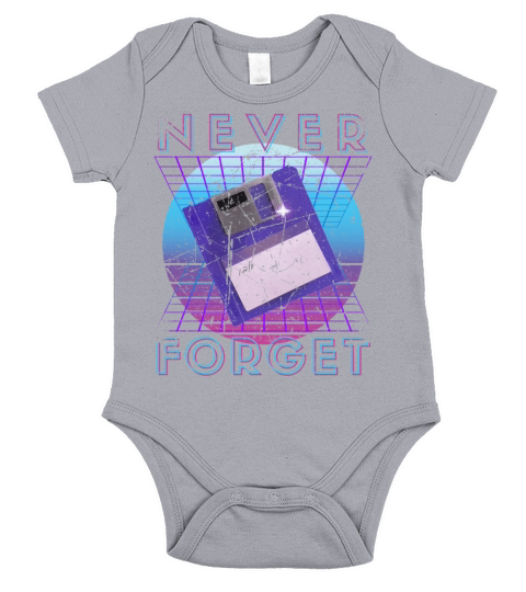 Never Forget Retro 80s 90s Nostalgia Short Sleeve Baby One-Piece