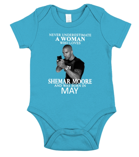 Never Underestimate A Woman Who Loves SHEMAR MOORE And Born In MAY Short Sleeve Baby One-Piece