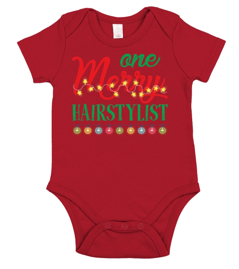 One Merry Hairstylist Funny Christmas Short Sleeve Baby One-Piece