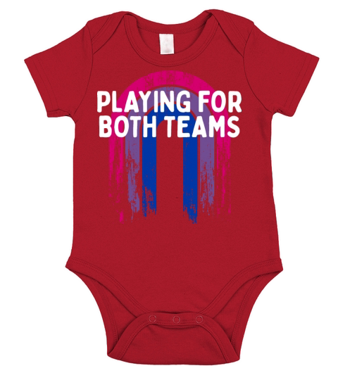 Playing for Both Teams Bisexual LGBTQ Bi Pride Short Sleeve Baby One-Piece